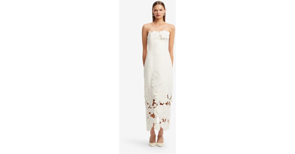 LEO LIN Rayna Appliqué Bustier Maxi Dress in Metallic | Lyst