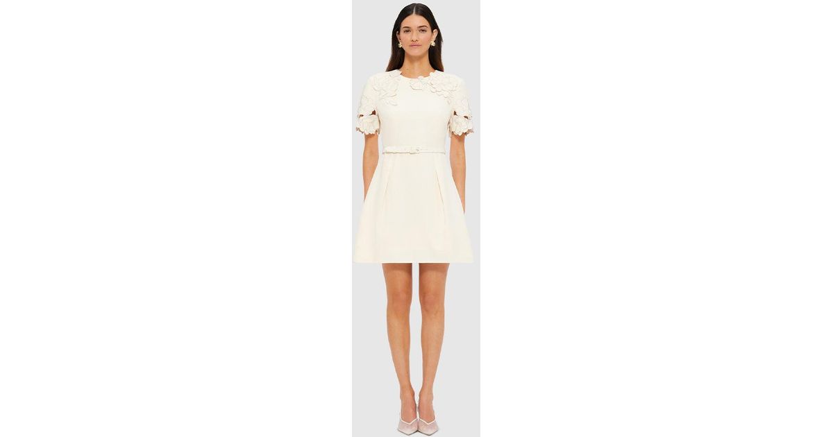 chinese dress ladies Aurelie Floral Appliqué Short Sleeve Mini Dress main image 1