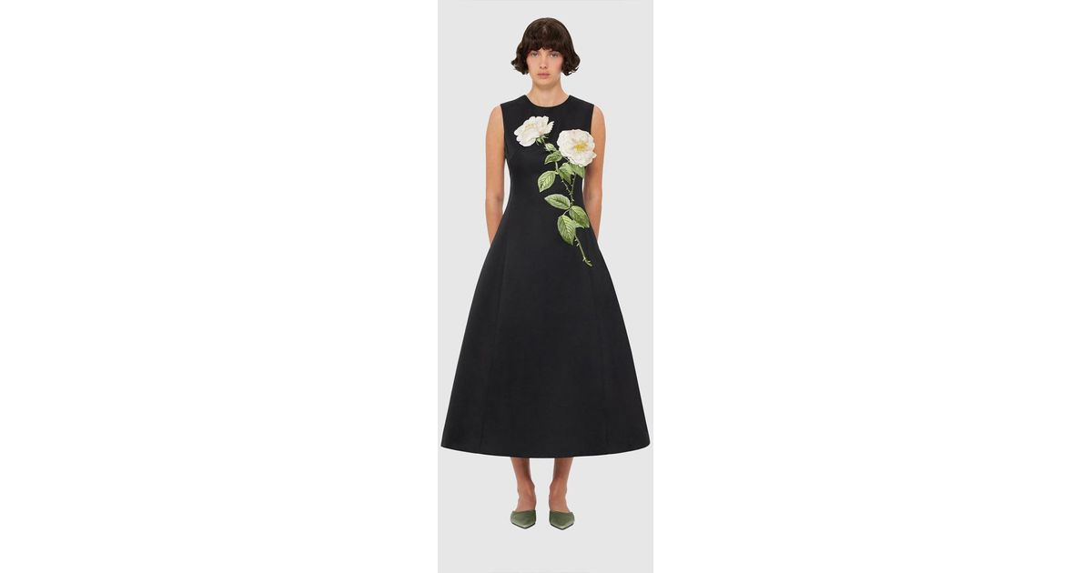 LEO LIN Cleo Embellished Sleeveless Midi Dress in Black | Lyst