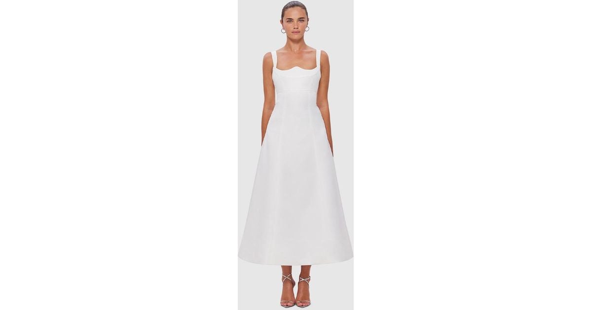 LEO LIN Odette Midi Dress in White | Lyst