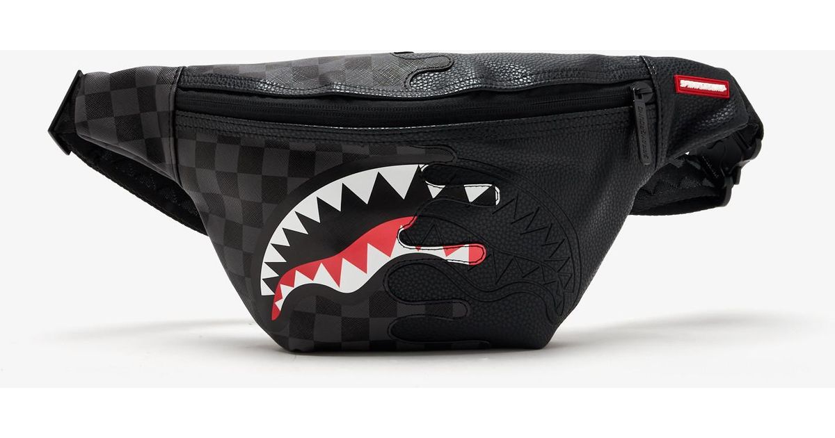 【Sprayground】UNFINISHED SHARK BELTBAG クロスボディバック Sprayground Unfinished Shark Crossbody Bag in Black for Men