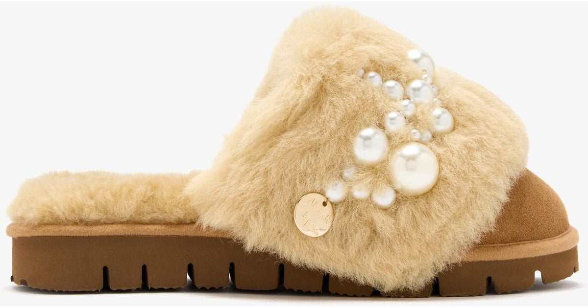 Alameda Turquesa Iconic Shearling Mules in White | Lyst
