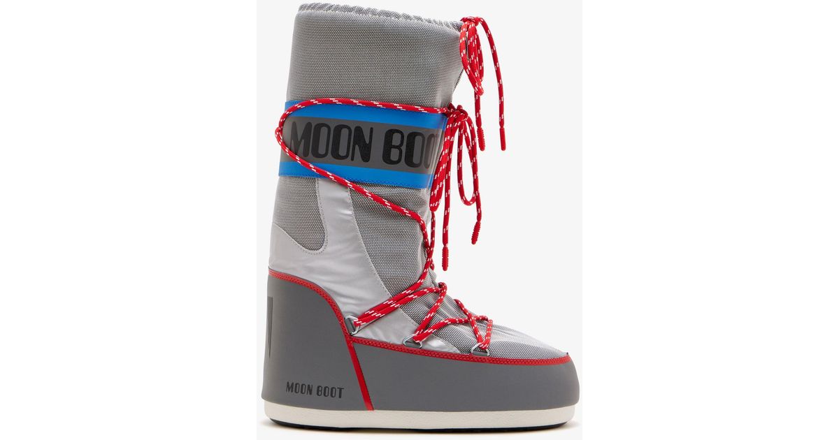 Moon Boot Icon Space Racing Boots in Gray | Lyst