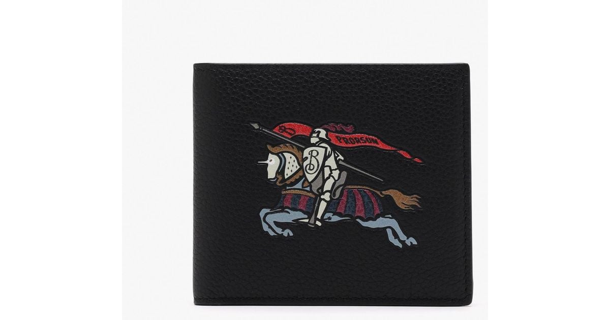 Knight Wallet Burberry Equestrian Knight Bifold Wallet in Black for Men | Lyst