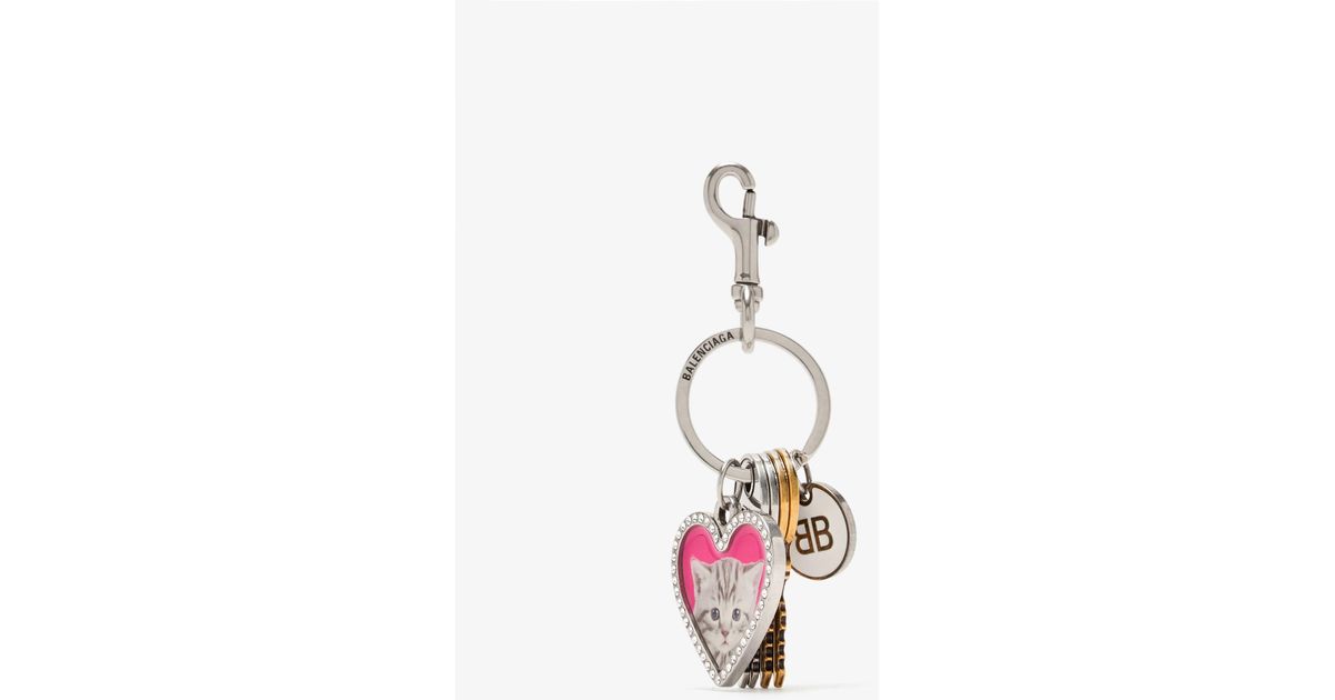 Balenciaga Heart Keyring in White | Lyst