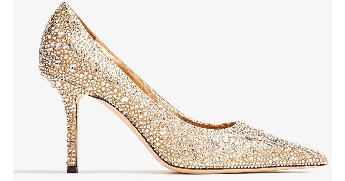 Jimmy Choo Gold Mix Crystal Love 85 Pumps main image 1