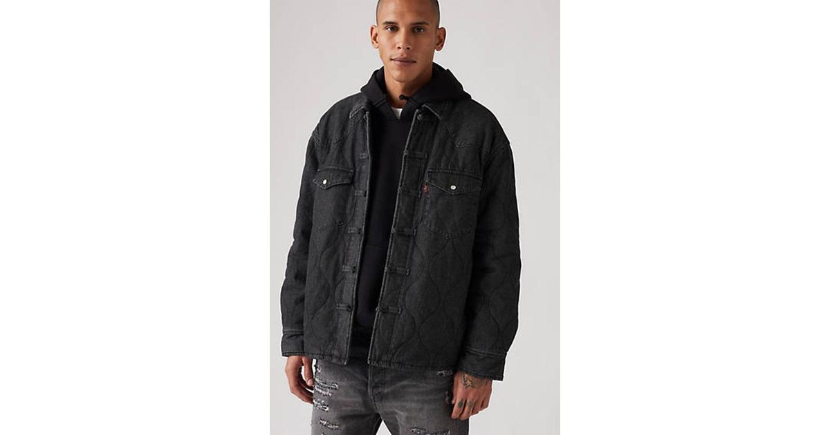 Levi's X Clot Padded Denim Western Shirt in Black for Men | Lyst UK
