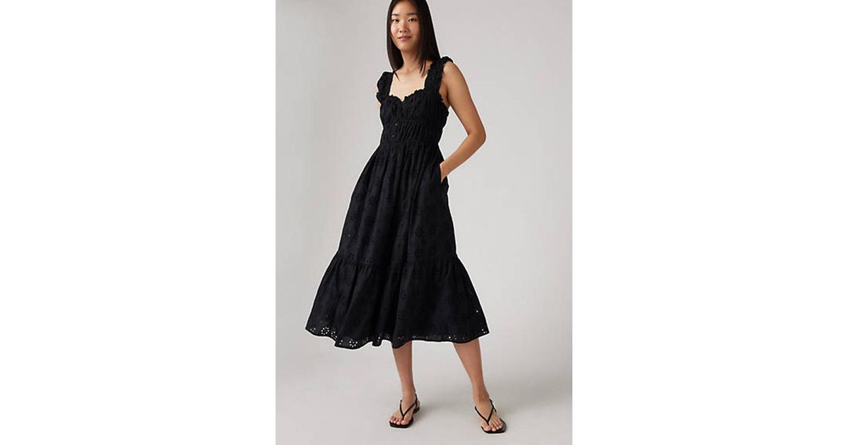 Levi's Amaya Tiered Maxi Dress in Black | Lyst UK