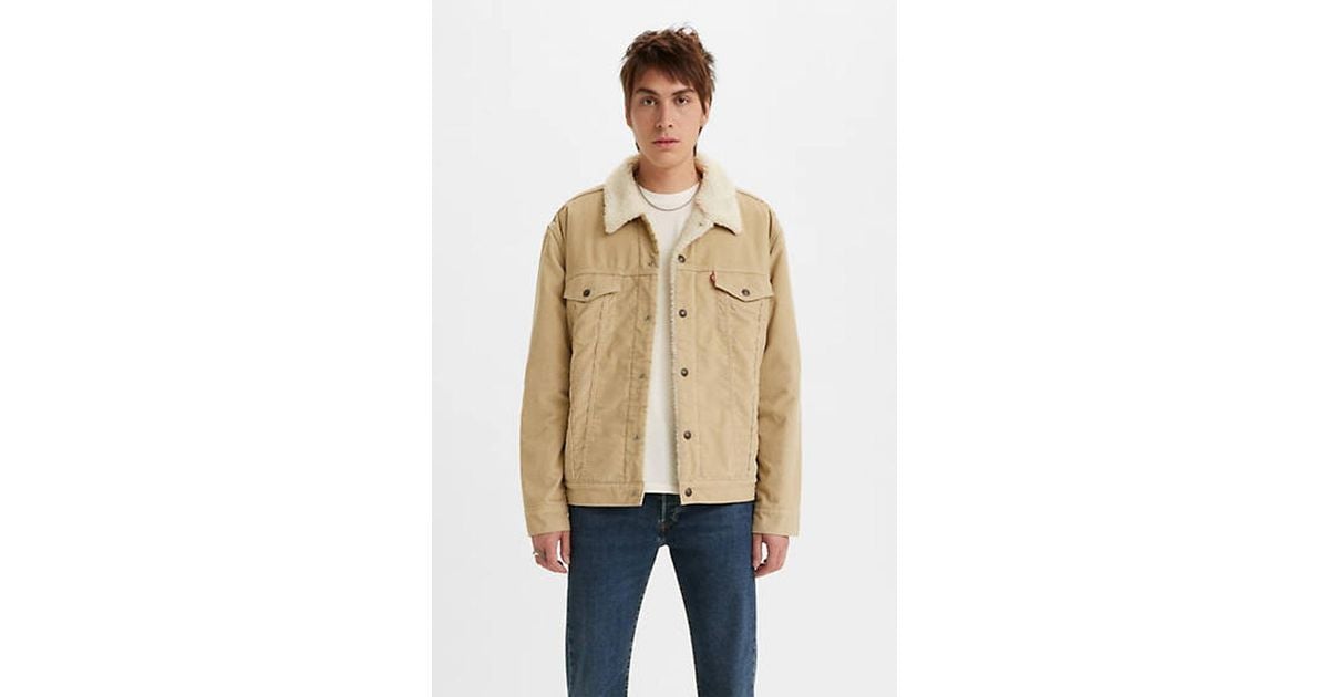 Levi s Type Iii Corduroy Sherpa Trucker Jacket in Black for Men Lyst UK