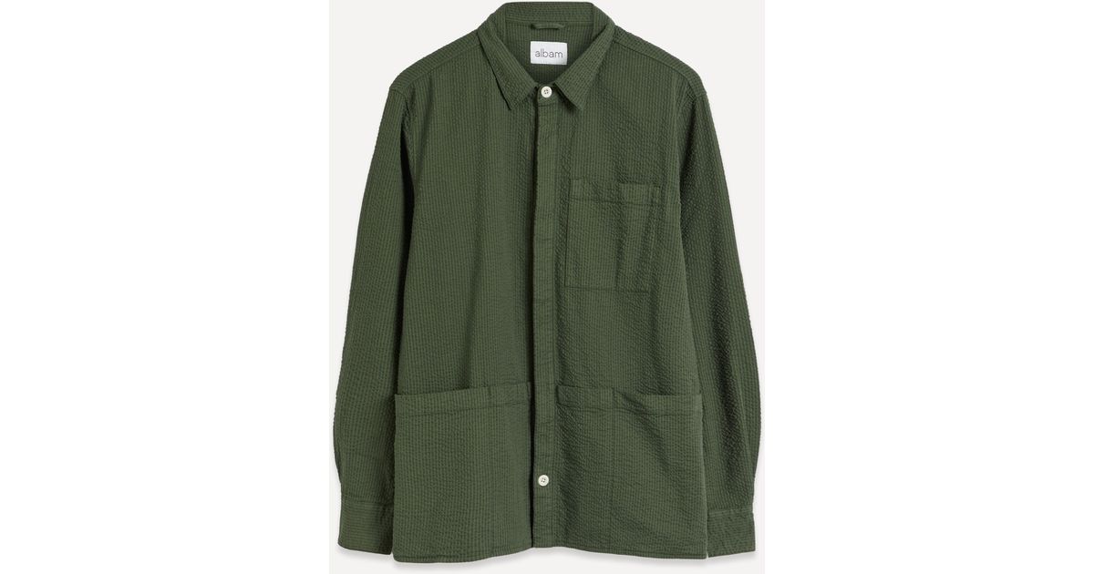 Albam Cotton Seersucker Apron Pocket 