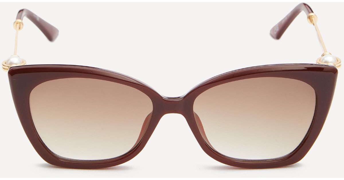 Missoma Le Specs Lyra Sphere Cat-Eye Sunglasses | Burgundy/Pearl Where To Buy The Missoma x Le Specs Collab In The UK main image 2