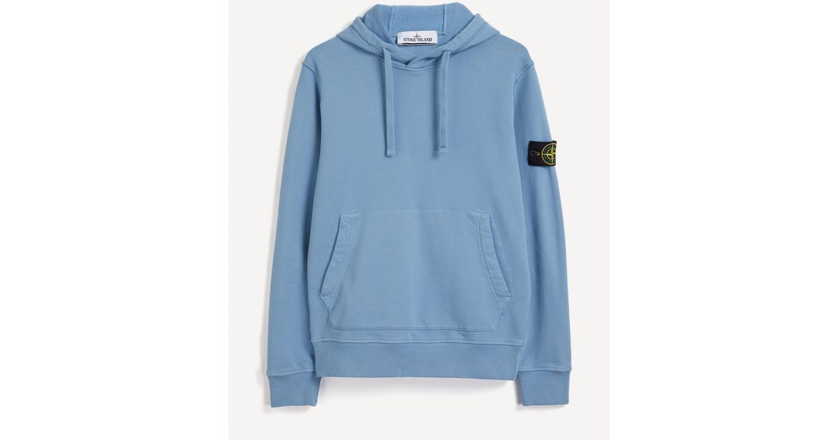 Stone Island Classic Cotton Hoodie in Blue for Men