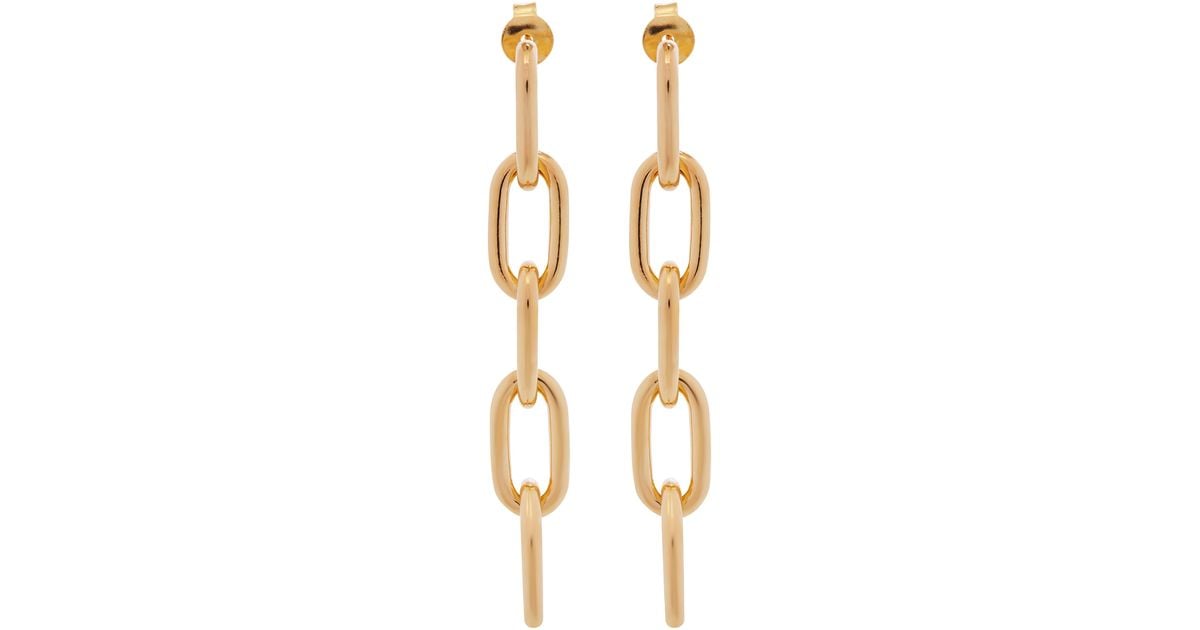 Celine Gold-tone Maillon Triomphe Link Earrings in Metallic | Lyst