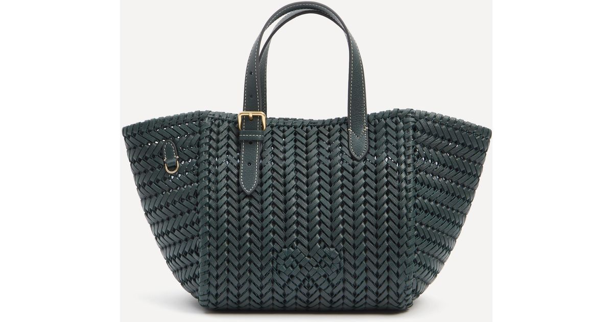 Anya Hindmarch Women's Neeson Dark Holly Small Square Tote Bag in Blue