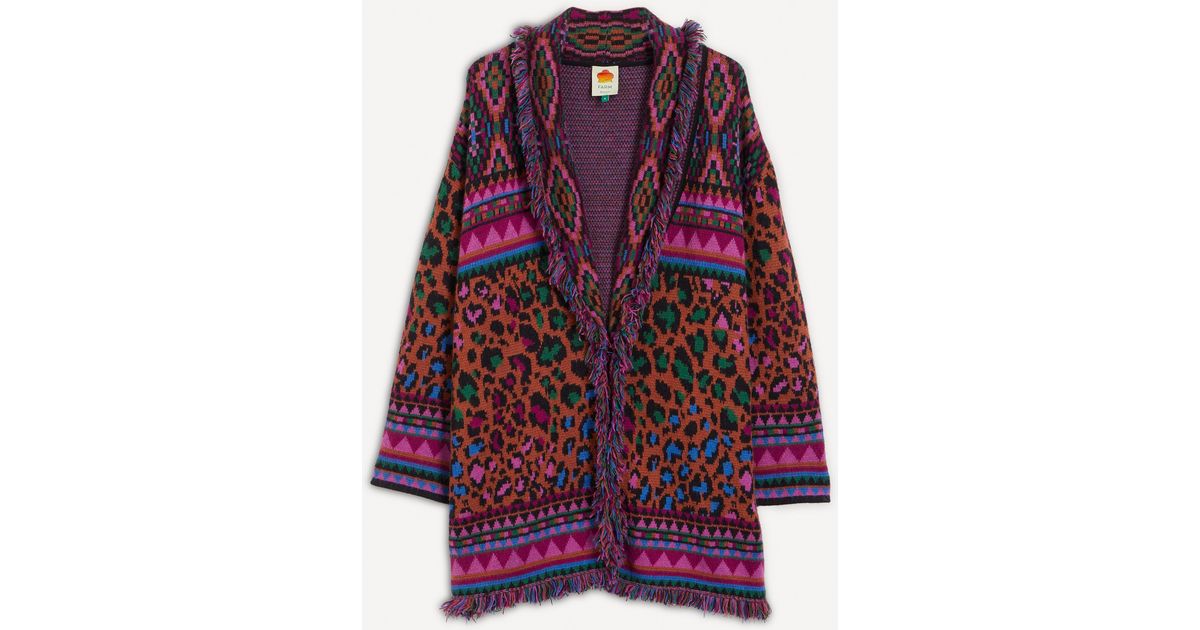 FARM Rio Ainika Tapestry Cardigan in Purple | Lyst