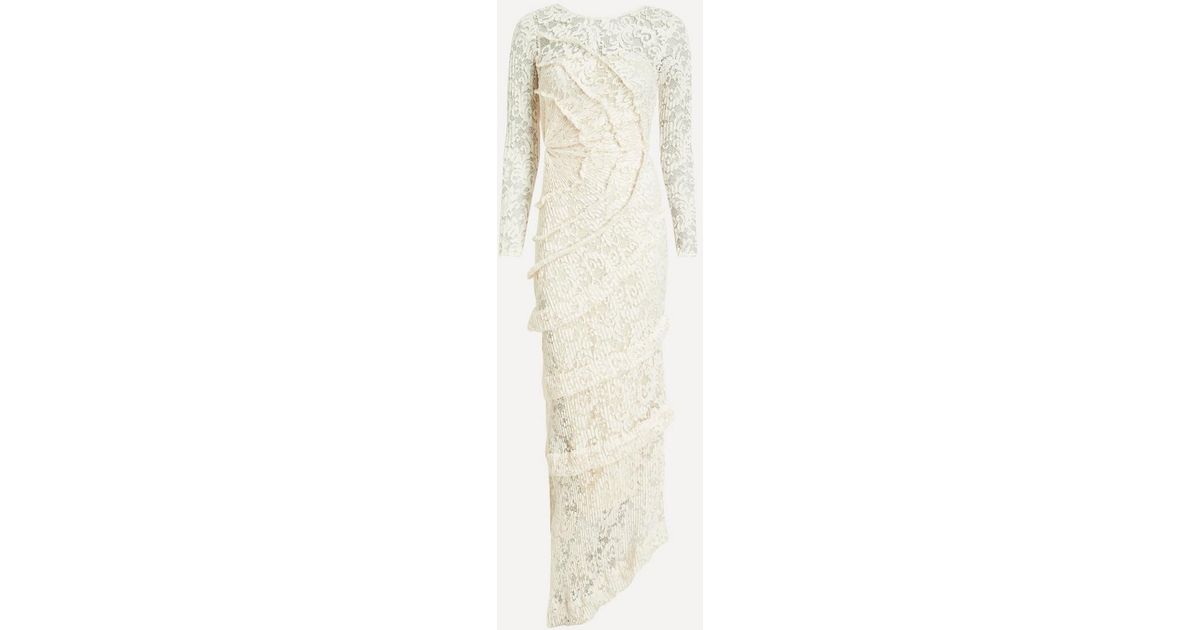 Georgia Hardinge Spiralite Floor-Length Dress in Natural | Lyst