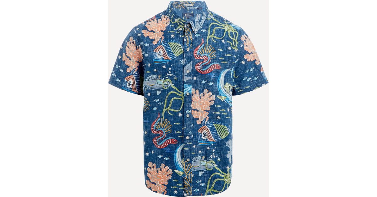 Reyn Spooner Cotton Deep Sea Jive Print 