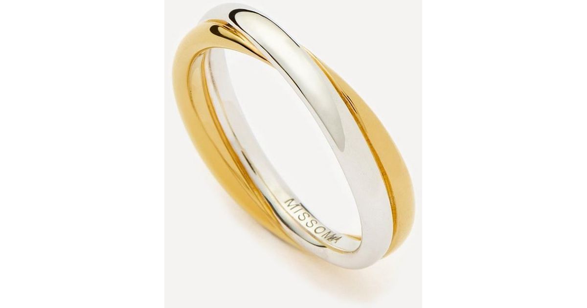 Missoma X Lucy Williams Mixed Metal Entwine Ring in Metallic | Lyst UK