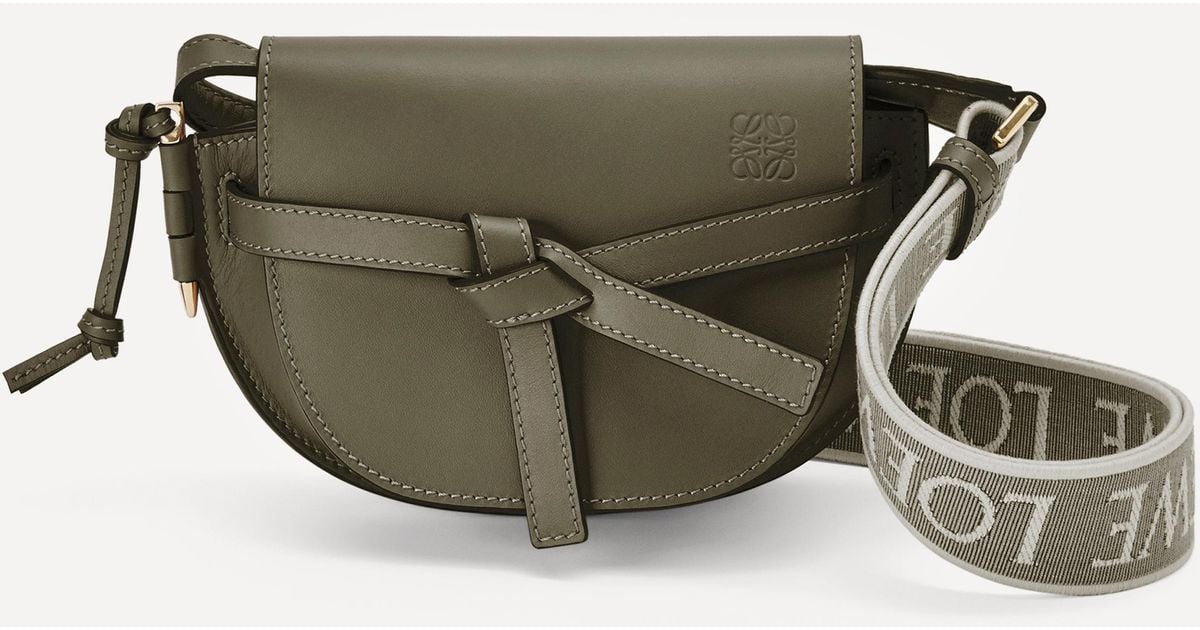 Loewe Mini Gate Dual Leather Crossbody Bag in Green Lyst