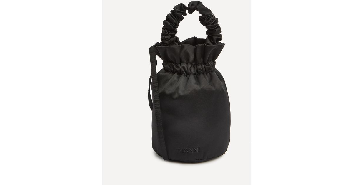 Ganni Ruched Top Handle Pouch Bag in Black Lyst Canada