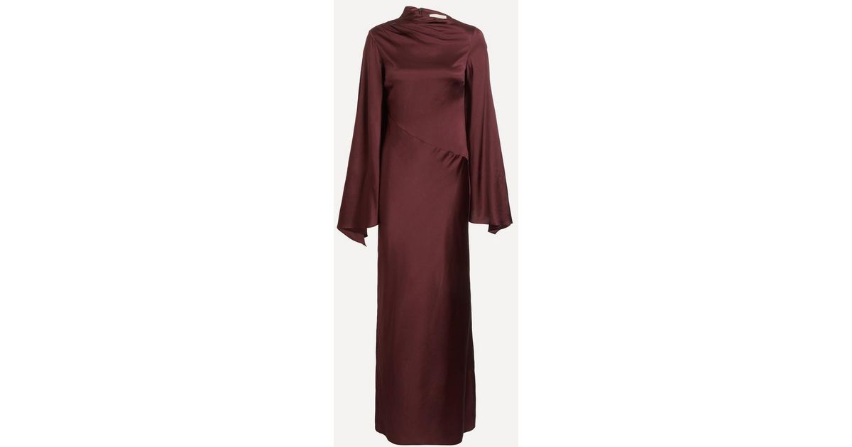 de la vali burgundy dress SILENTIUM MAXI DRESS IN MAROON LACE  DE LA VALI OFFICIAL