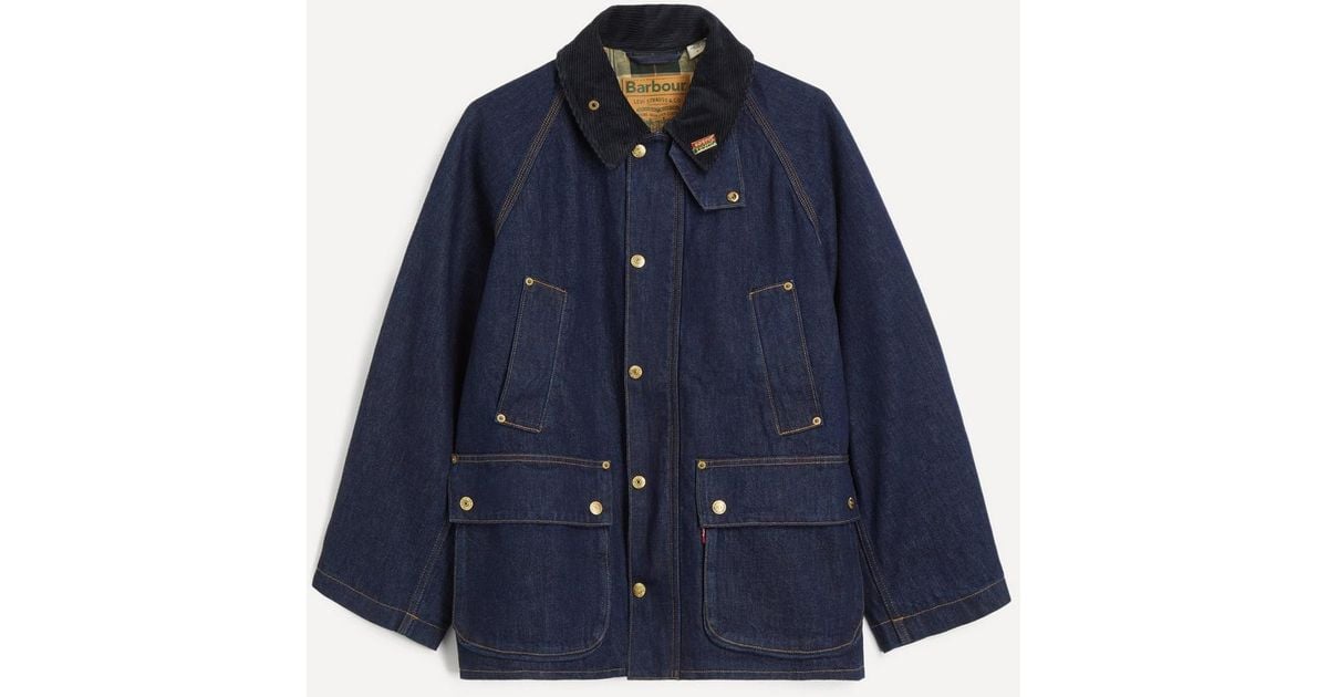 Barbour X Levi's Oversized Bedale Denim Jacket in Blue for Men