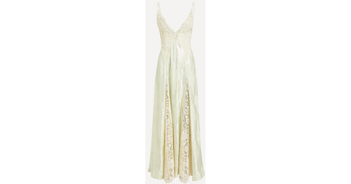Apollonia Linen-Silk Slip Dress