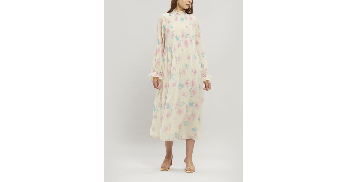 Ganni Synthetic Long-sleeved Pleated 