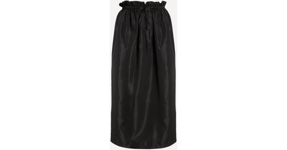 Simone Rocha Gathered Waist Tulip Midi Skirt in Black | Lyst UK
