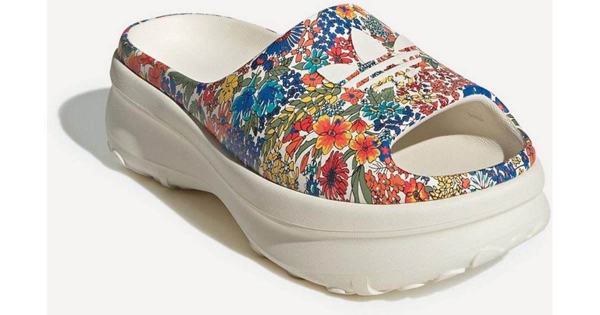 adidas X Liberty London Adifom Stan Slide Shoes in White | Lyst