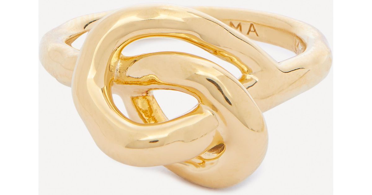 Missoma 18ct Gold Plated Vermeil Silver Molten Knot Stacking Ring in ...