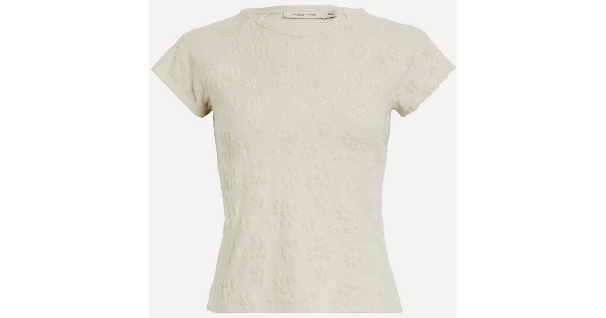 Paloma Wool | パロマウール floral top トップス DOMINGO-Asymmetric top with sheer jacquard flower – Paloma Wool