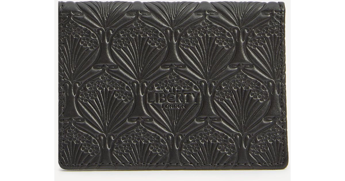 Liberty Women's Iphis Embossed Leather Travel Card Holder in Black