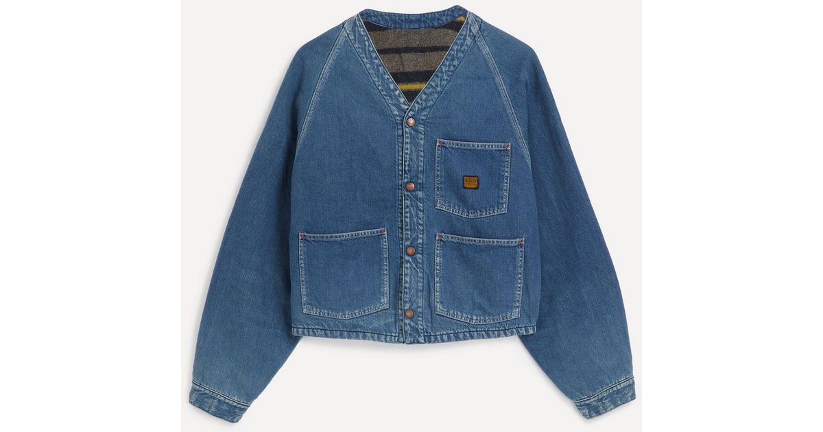 Kapital Reversible 11.5Oz Denim Rainbowy Lining Railroad Jacket in 