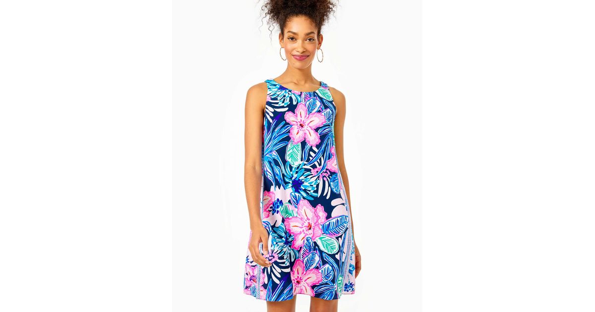 Lilly Pulitzer Jackie Silk Shift Dress in Blue - Lyst