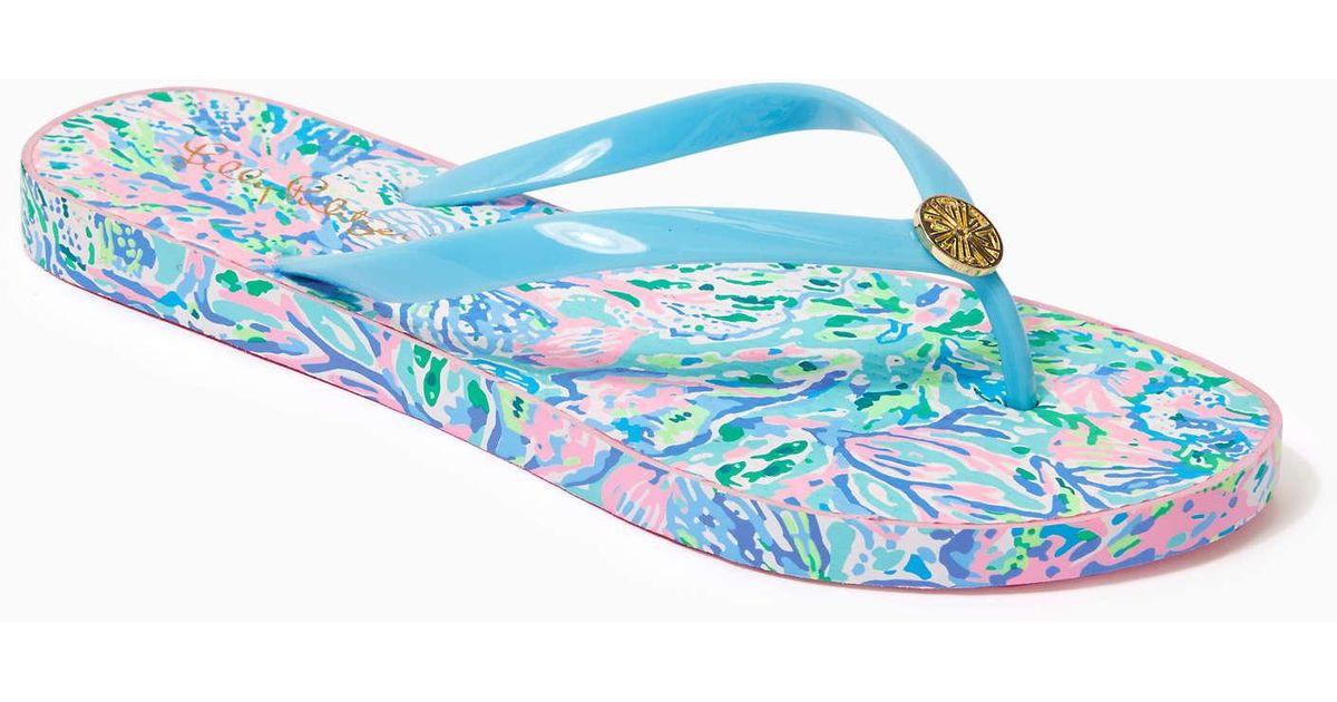 Lilly Pulitzer Pool Flip Flop in Blue Lyst