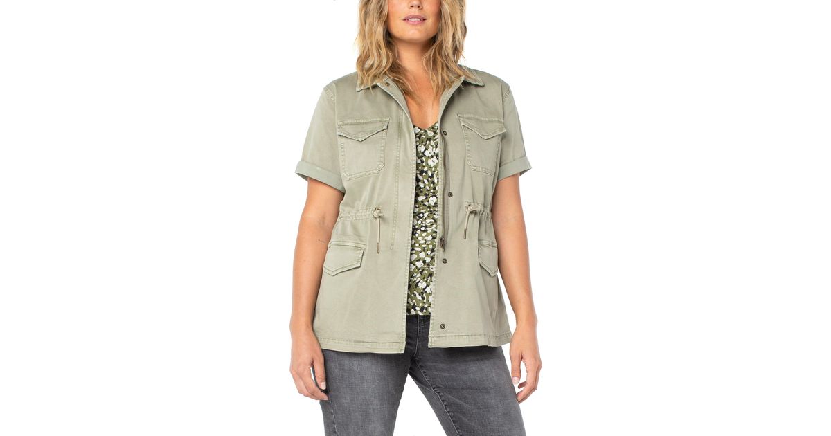 Denim Short Sleeve Cargo Jacket 