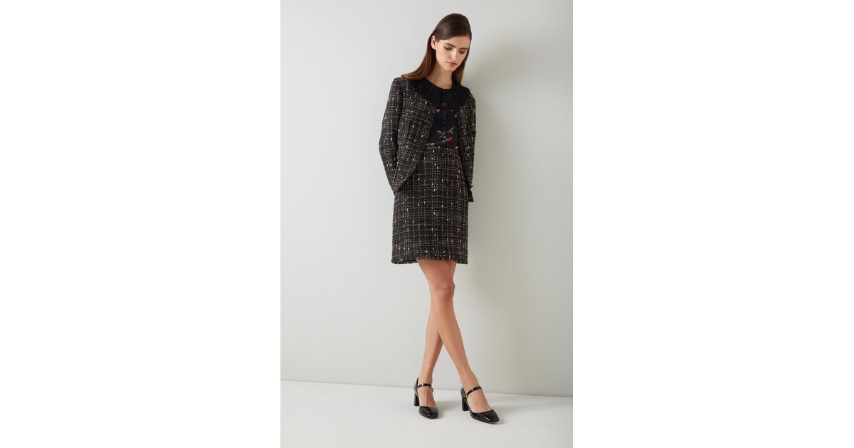 LK Bennett Angelica Black Fleck Italian Tweed Jacket | Lyst UK