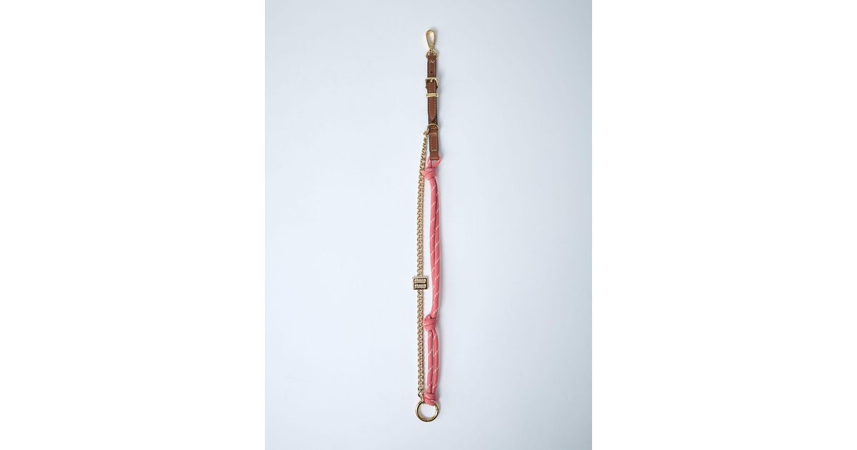 Miu Miu Tamaris Leather Cord And Metal Trick Keyring in