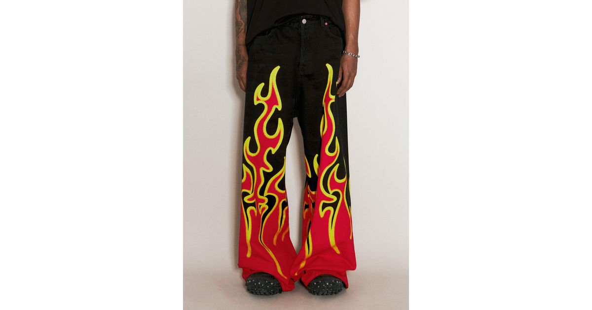 Vetements Fire Big-shape Jeans in Red for Men | Lyst Canada