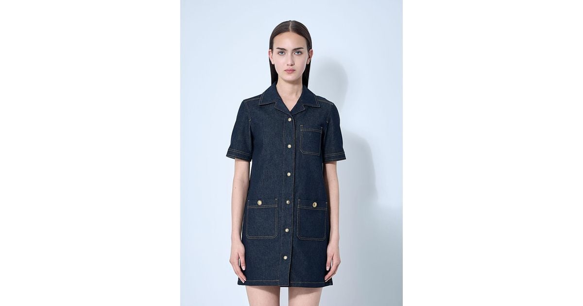 Moncler シャツドレス Denim Mini Shirt Dress 関税込 Denim Blue Denim Mini Shirt Dress - Dresses for Women