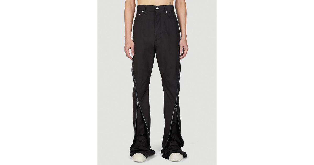 Rick Owens Bolan Banana Zip Pants in Black for Men | Lyst