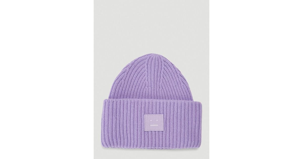 Wool Face-patch Beanie lavender Purple 