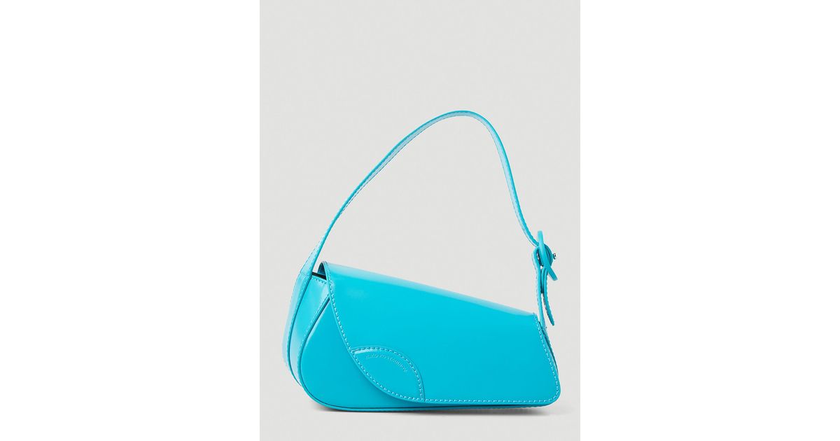 Kiko Kostadinov Leather Trivia Baguette Shoulder Bag in Blue | Lyst