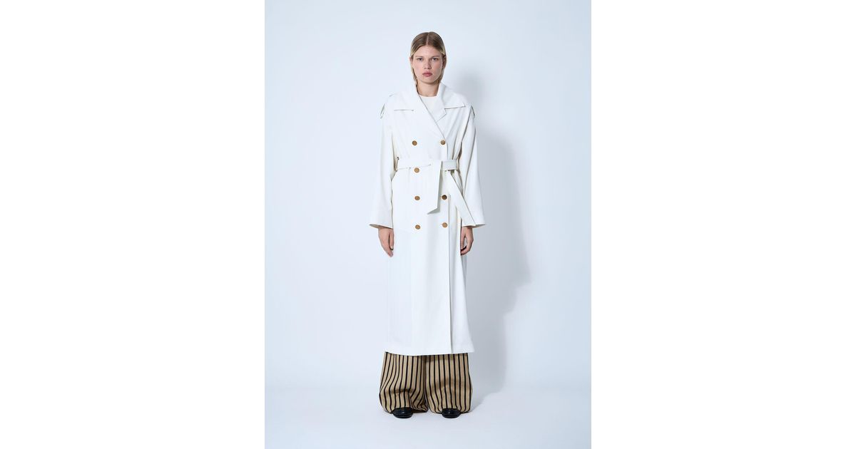 コート Water-Repellent Garbardine Trench Coach Max Mara Water-Repellent Garbardine Trench Coach in White
