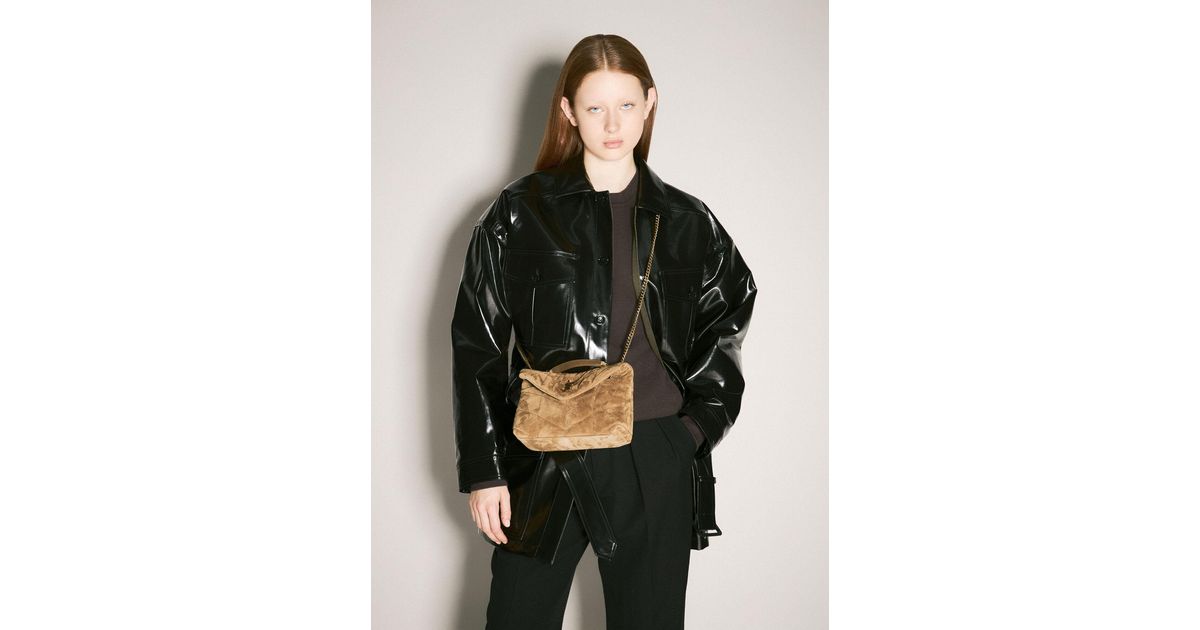 ショルダーバッグ・ポシェット Saint Laurent Biscuit Suede Puffer Toy Crossbody Bag Saint Laurent Toy Puffer Suede Shoulder Bag in Black | Lyst