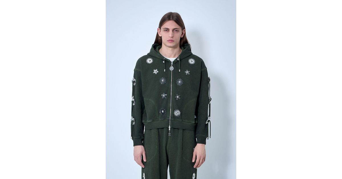 Chopova Lowena Dallas Hooded Sweatshirt in Green | Lyst