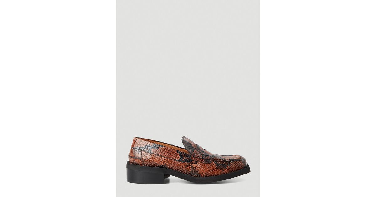 ganni snake loafers