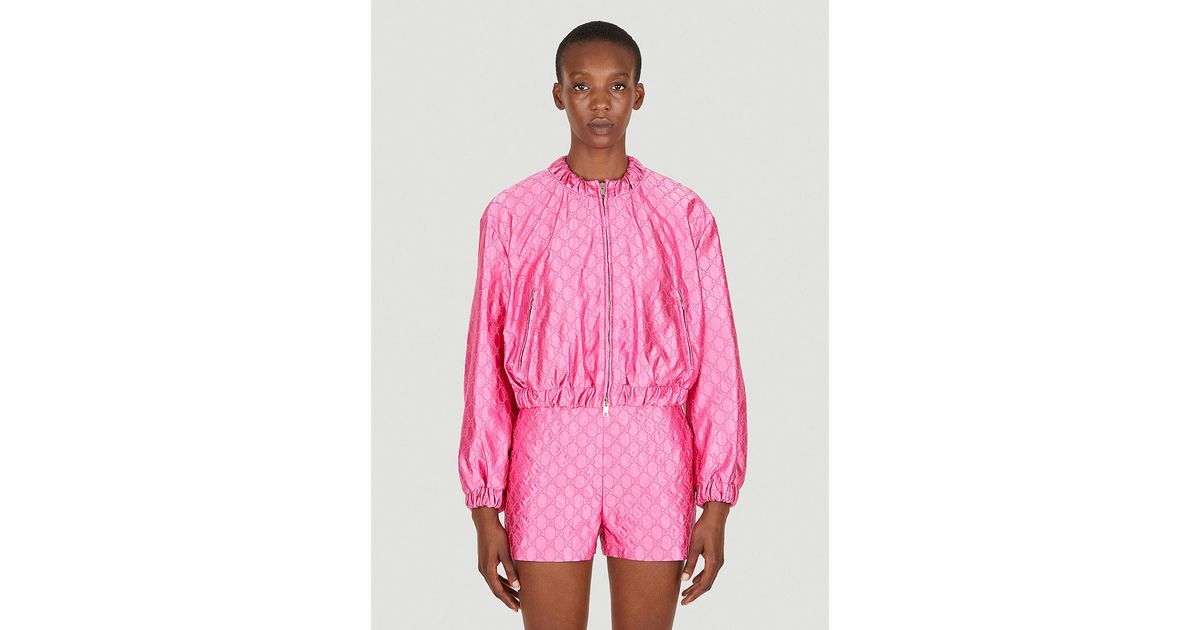 Gucci GG Embroidered Bomber Jacket in Pink | Lyst Australia