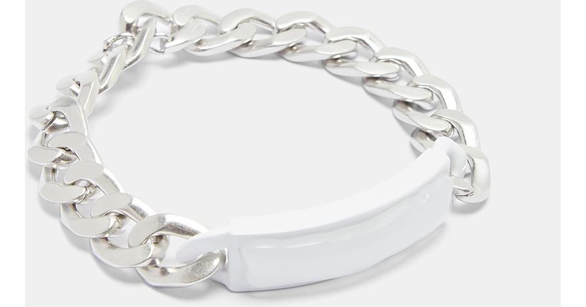 Lyst Maison Margiela Anonymous Id Chain Bracelet In Silver Metallic